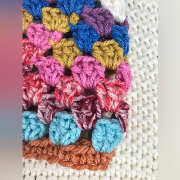 New Crocheted Mini Skirt, Handmade Striped Skirt, Colorful Fall/Winter Skirt - Picture 6 of 11